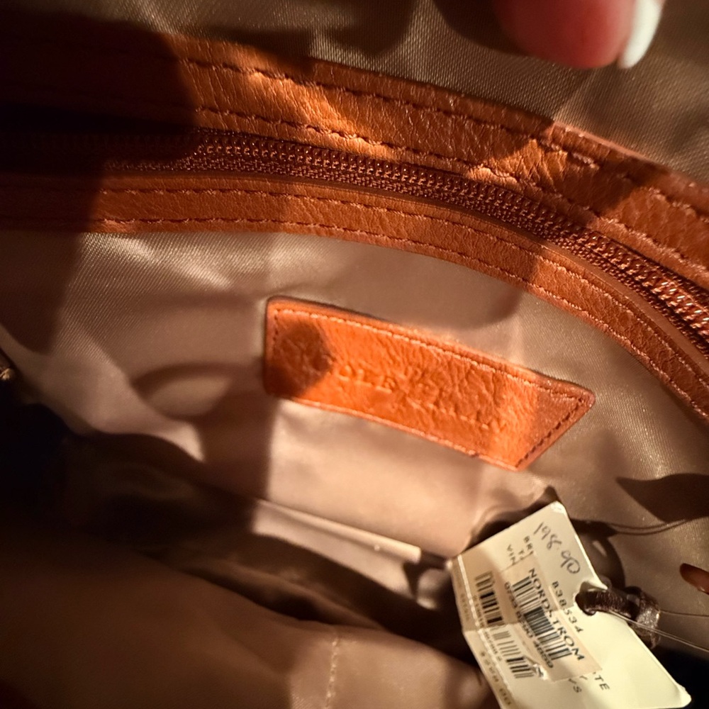 Vintage Cole Haan Tan and Red Leather Satchel - Picture 3 of 6